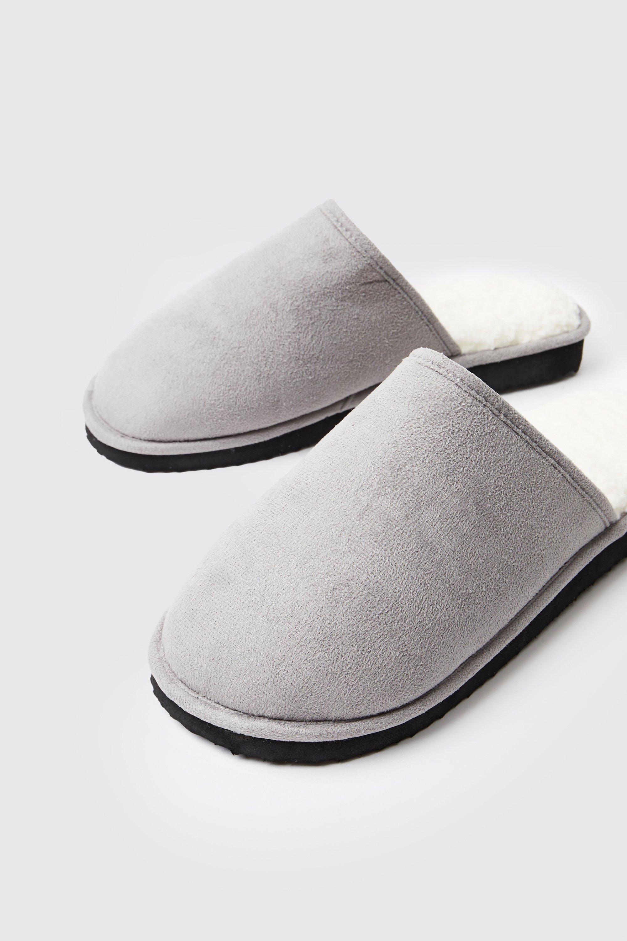 Mens sherpa lined sales slippers